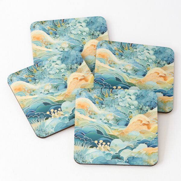 Item preview, Watercolor Wonders: Climate Zone Patterns in Lush Greens, Desert Sands, Polar Whites, and Ocean Blues designed and sold by polonuim210.