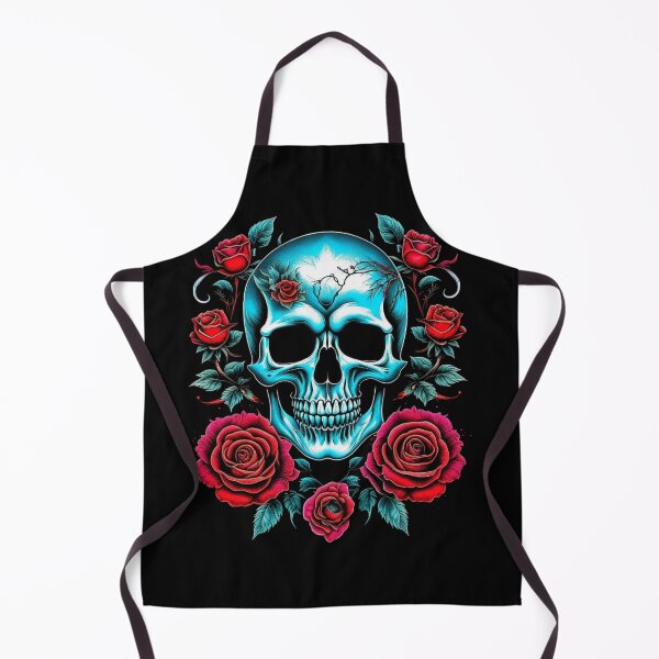 Item preview, Luminous Blue Skull & Red Roses designed and sold by PugD.
