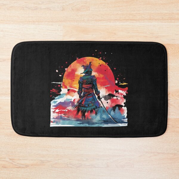Item preview, Samurai Warrior at Sunset - Watercolor and Ink Illustration designed and sold by Toph Moses.