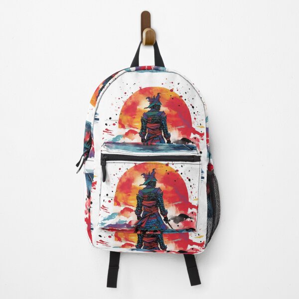 Item preview, Samurai Warrior at Sunset - Watercolor and Ink Illustration designed and sold by Toph Moses.