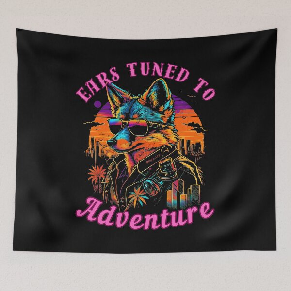 Item preview, Ears Tuned To Adventure. cool fox designed and sold by FoxVibes.