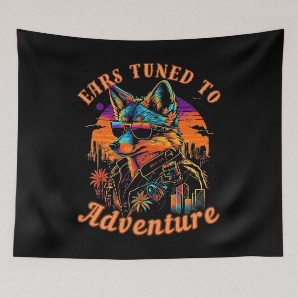 Item preview, Ears Tuned To Adventure. fox portrait designed and sold by FoxVibes.