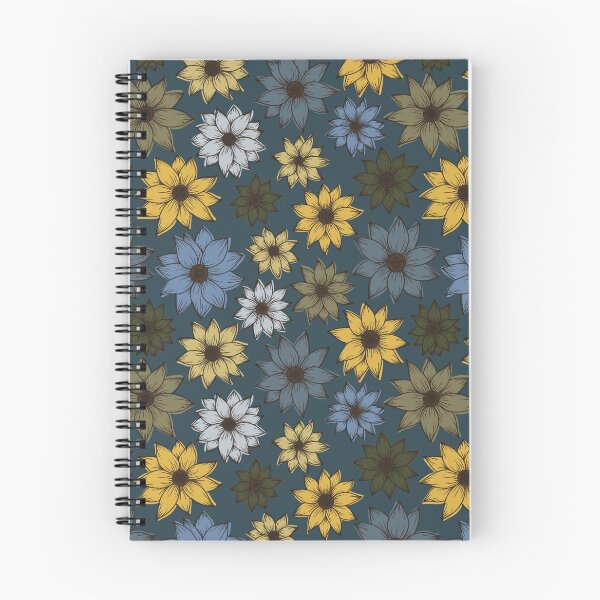 Item preview, Scribble Flowers- Dark Blue designed and sold by sustainablyjill.