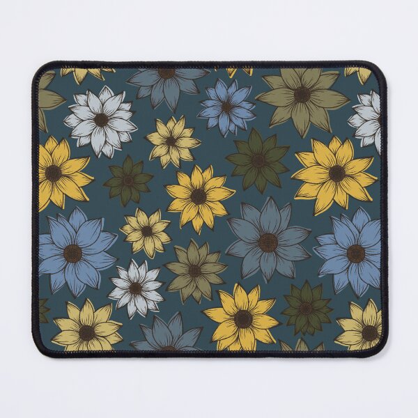 Item preview, Scribble Flowers- Dark Blue designed and sold by sustainablyjill.