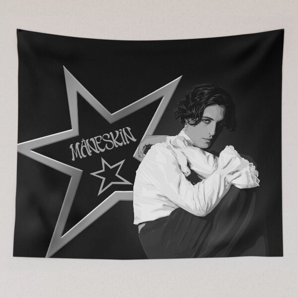 Item preview, MANESKIN - DAMIANO DAVID - Silver Star designed and sold by SzaboMarta.