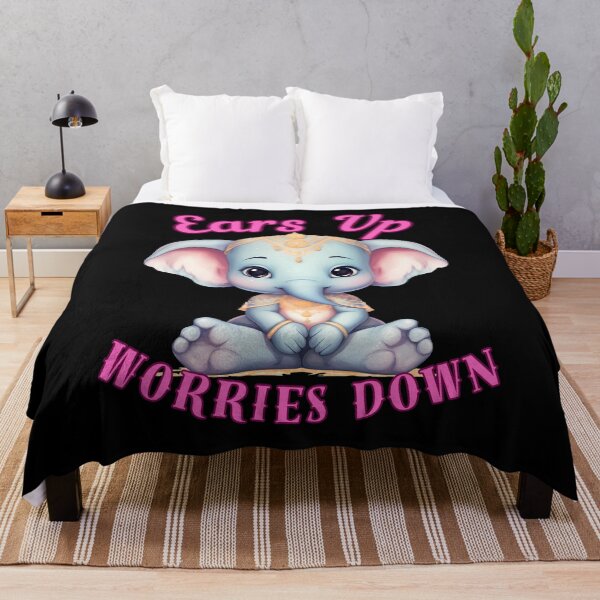Item preview, Ears Up, Worries Down. happy elephant designed and sold by ElephantVibes.