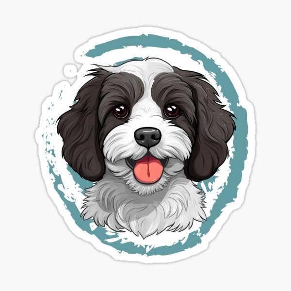 Item preview, Cavapoo Cavoodle - Black and White designed and sold by wotsthis.