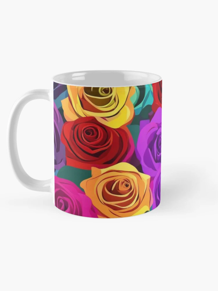 Thumbnail 5 of 6, Coffee Mug, Colorful Roses Abstract Pattern designed and sold by calibrit.