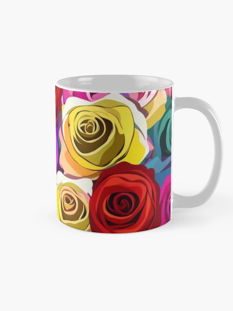 Thumbnail 3 of 6, Coffee Mug, Colorful Roses Abstract Pattern designed and sold by calibrit.