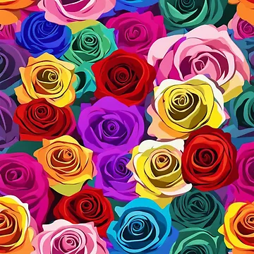 Artwork thumbnail, Colorful Roses Abstract Pattern by calibrit