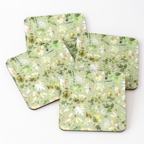Item preview, Woodland foliage, energizing green, watercolor wash  designed and sold by naturaltones.