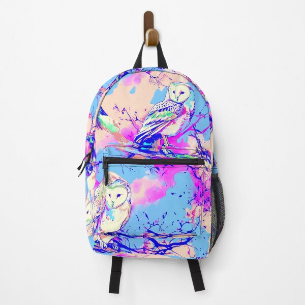 Item preview, Color Variation of Vivid Nocturne: Bright Barn Owls in a Tree designed and sold by Iropagi.
