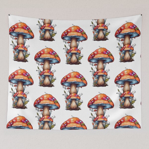 Item preview, Colorful mushroom in wood nature designed and sold by reksitawardani.