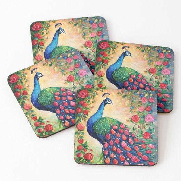 Item preview, Peacock in a rose garden designed and sold by Oorviart.