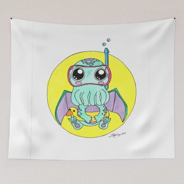 Item preview, Swim time Cute-Thulu designed and sold by michellnmorgan.