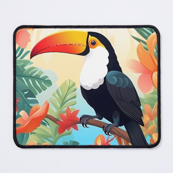 Item preview, Cute Toucan With Floral Background designed and sold by NatureStyle555.