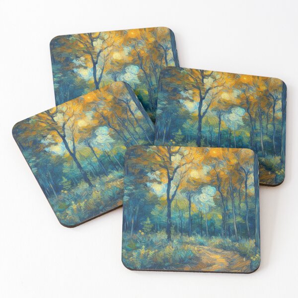 Item preview, Autumn Walking Trail in the Forest Digital Oil Painting Van Gogh Style designed and sold by Star-Fragment.