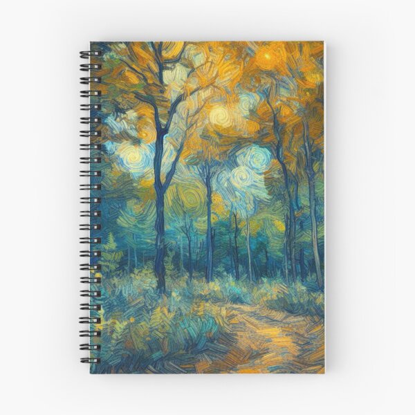 Item preview, Autumn Walking Trail in the Forest Digital Oil Painting Van Gogh Style designed and sold by Star-Fragment.