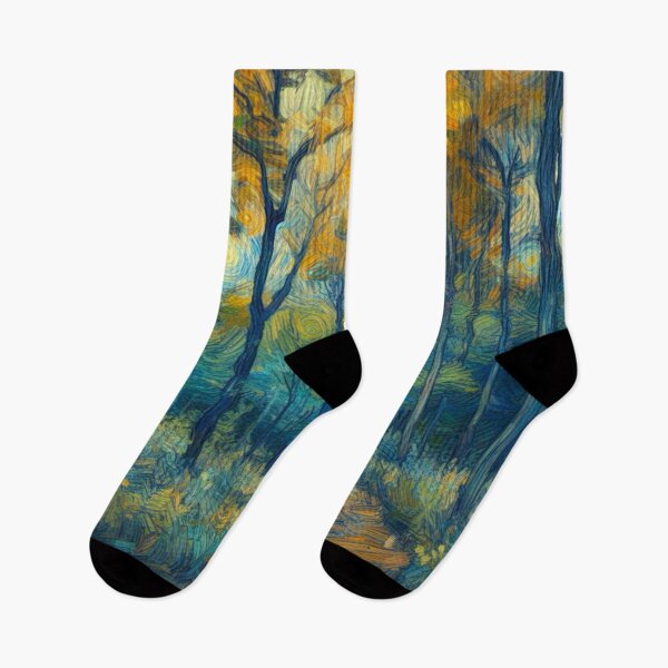 Item preview, Autumn Walking Trail in the Forest Digital Oil Painting Van Gogh Style designed and sold by Star-Fragment.