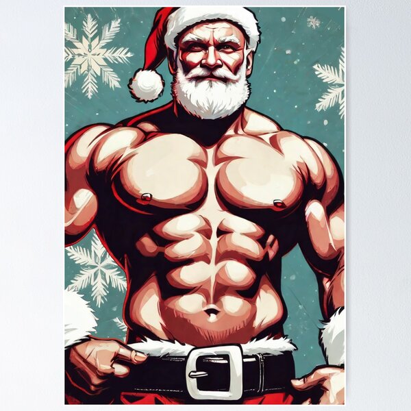 Muscle Santa Claus Poster