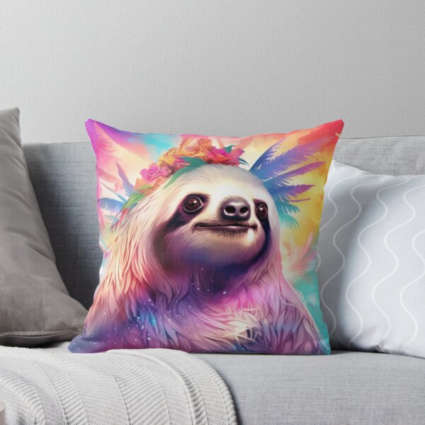 Item preview, Cuteness Overload Sloth Edition Pillow designed and sold by PurpleMoss.