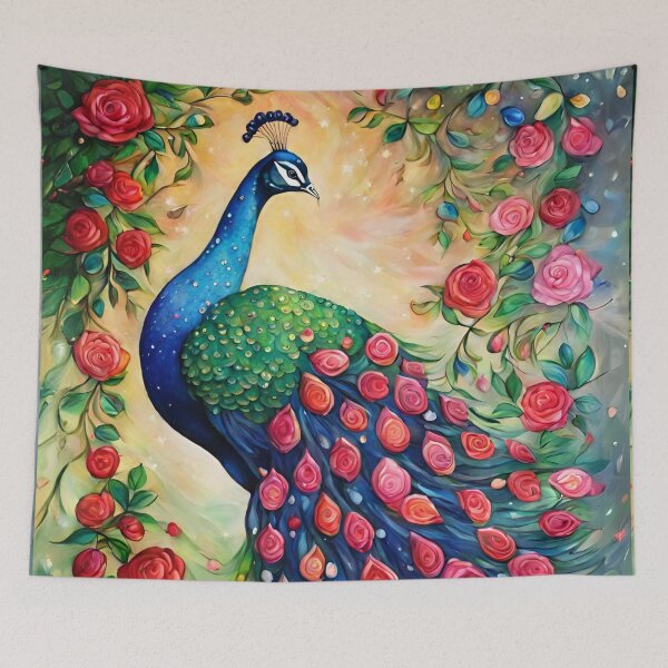 Item preview, Peacock in a rose garden designed and sold by Oorviart.