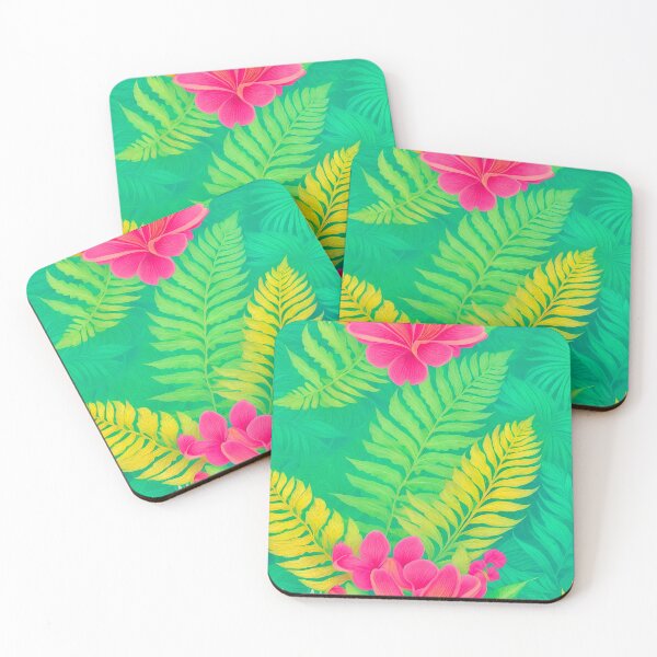 Item preview, Bright Neon Colors - Tropical Fern Leaves Pattern Décor designed and sold by SassyArtistry.