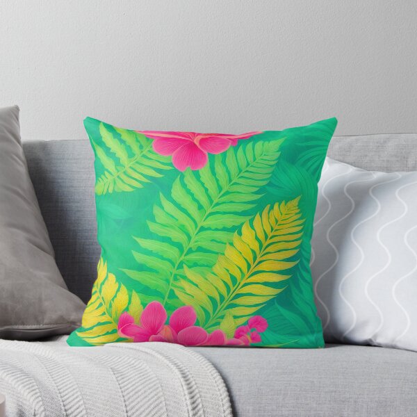 Item preview, Bright Neon Colors - Tropical Fern Leaves Pattern Décor designed and sold by SassyArtistry.