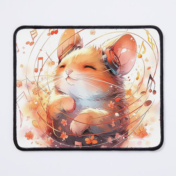 Item preview, Music-Loving Dormouse with Headphones and Colorful Sound Waves designed and sold by PaintbrushPlace.