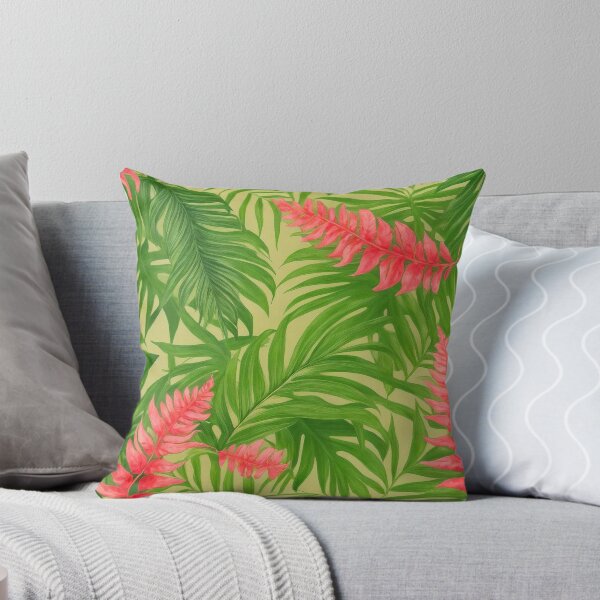 Item preview, Green And Pink - VintageTropical Fern Leaves Pattern Décor designed and sold by SassyArtistry.