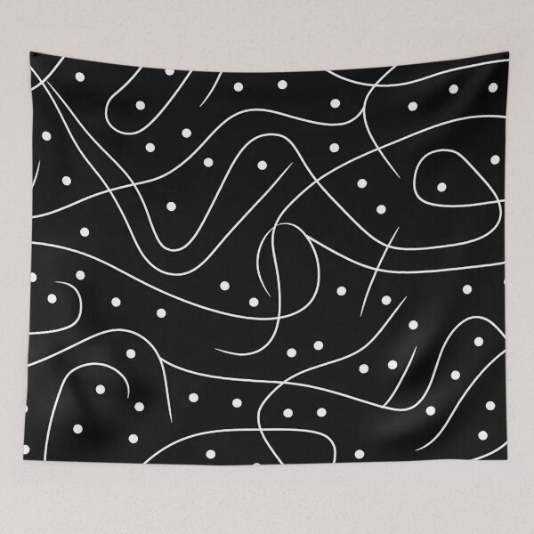 Item preview, Modern Elegance: Black Lines and Dots Abstract Pattern designed and sold by PaintbrushPlace.