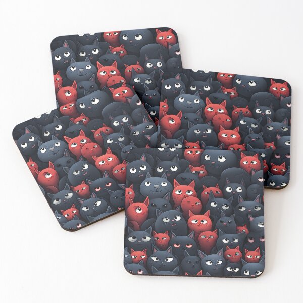 Item preview, Charming Cat Assembly - Whimsical Feline Art designed and sold by inkArtistryfine.