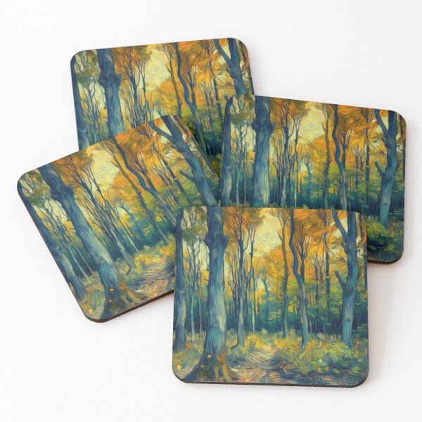 Item preview, Autumn Forest Scene - Oil Painting Digital Art - Van Gogh Style designed and sold by Star-Fragment.