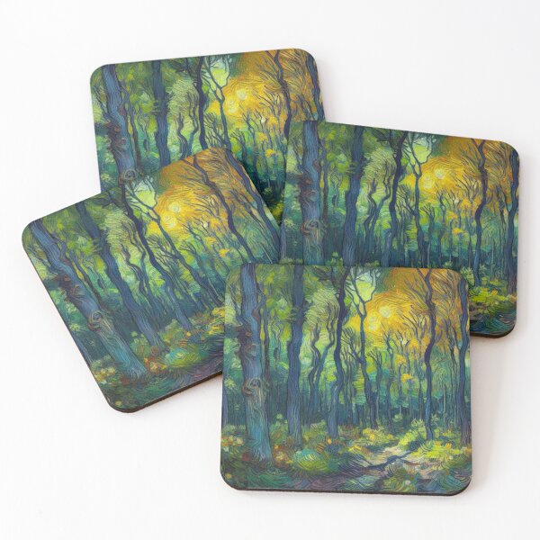 Item preview, Dusky Forest Scene - Oil Painting Digital Art - Van Gogh Style designed and sold by Star-Fragment.
