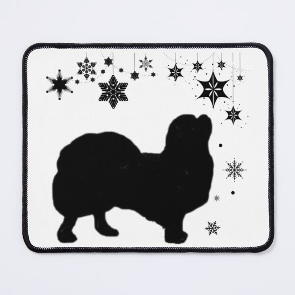 Item preview, Tibetan Spaniel with Snowflakes Christmas Silhouette Design designed and sold by Monica C. Webster.
