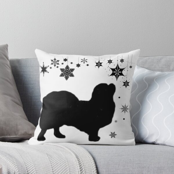 Item preview, Tibetan Spaniel with Snowflakes Christmas Silhouette Design designed and sold by Monica C. Webster.