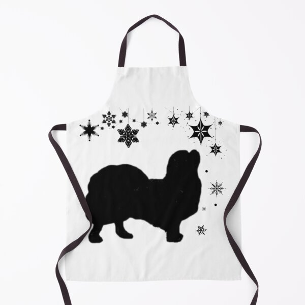 Item preview, Tibetan Spaniel with Snowflakes Christmas Silhouette Design designed and sold by Monica C. Webster.