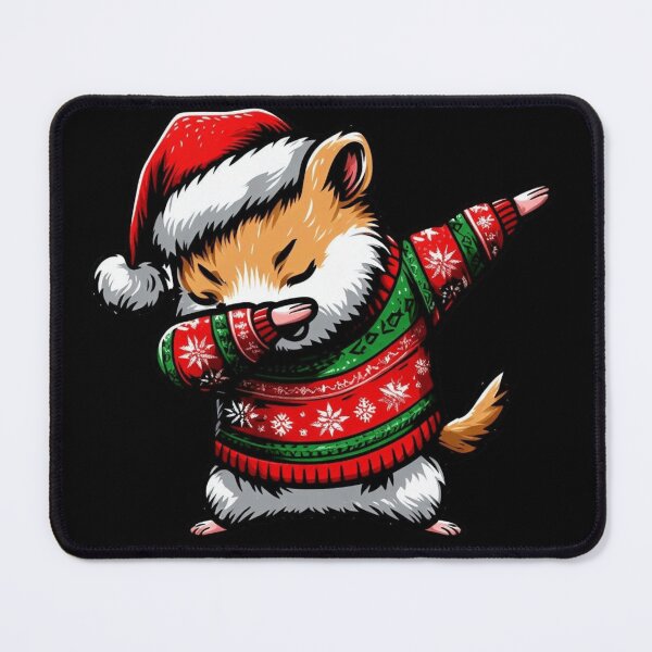 Item preview, Dabbing Hamster with Santa Hat designed and sold by HeadTurningArt.