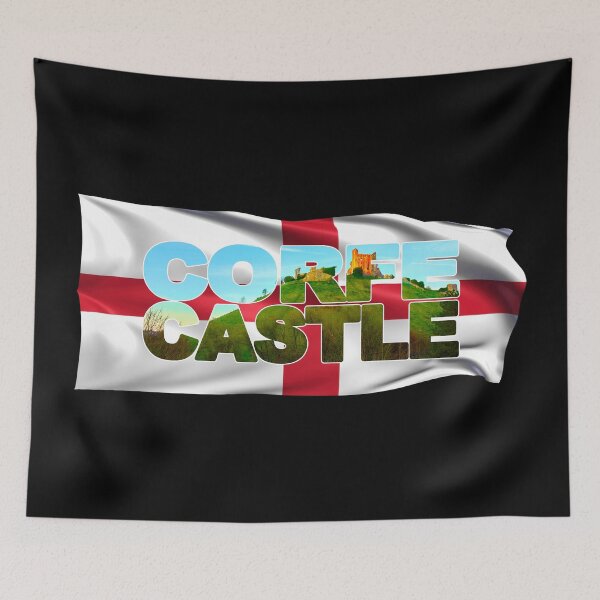 Item preview, CORFE CASTLE - Ruins, Dorset, England with Flag designed and sold by Adam Gormley.