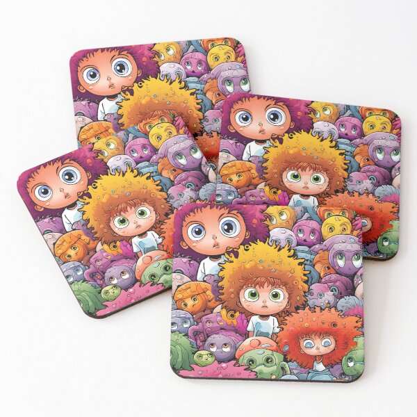 Item preview, Quirky Monster Gathering - Whimsical Art Illustration designed and sold by inkArtistryfine.