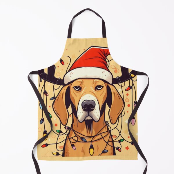 Item preview, Unamused dog covered in christmas lights designed and sold by FuzyFriendHaven.