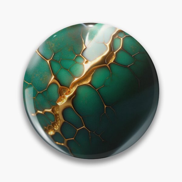 Item preview, Kintsugi Style Broken Heart in Bottle Green Gold designed and sold by Obibobishop.