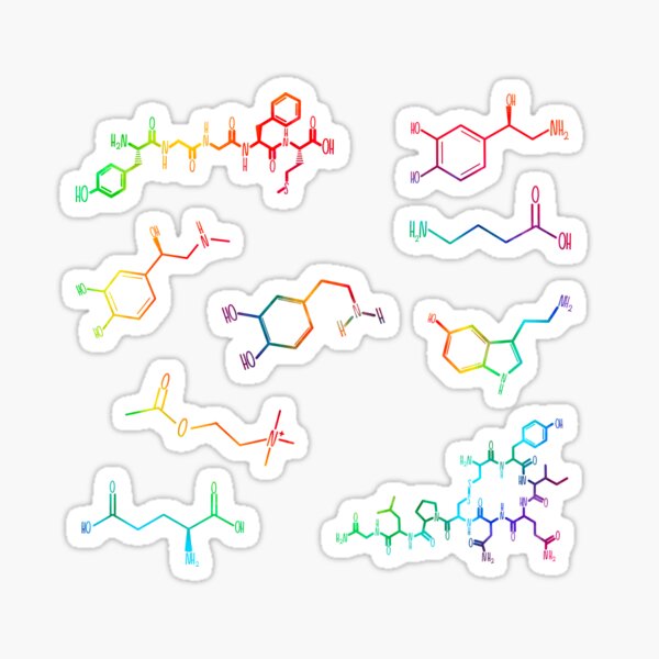 Neurotransmitters Happy Chemicals Tie Dye Sticker Sheet Sticker