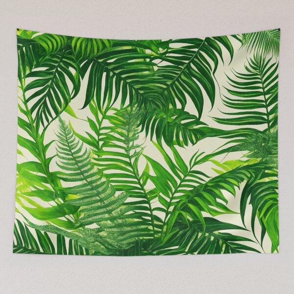 Item preview, Peaceful Greenery - Vibrant Green Tropical Fern Leaves Pattern  designed and sold by SassyArtistry.