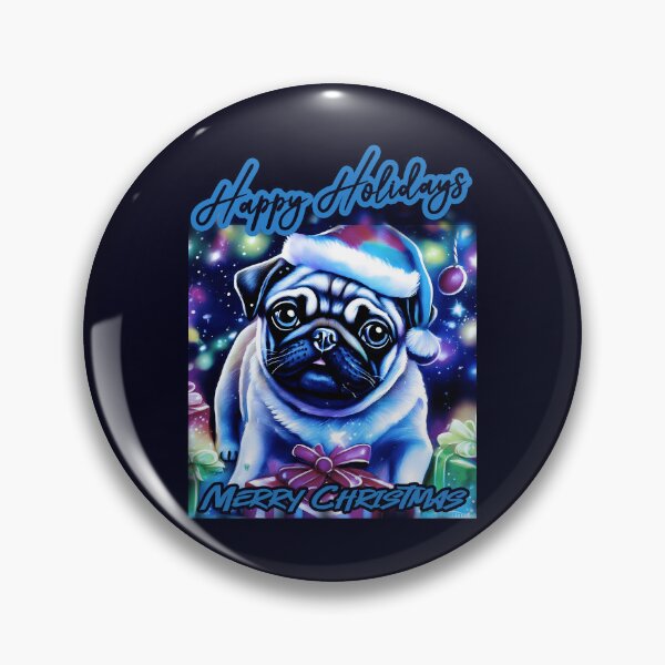 Item preview, Pug HAPPY HOLIDAYS 73 MERRY CHRISTMAS   designed and sold by RedBluffTraders.