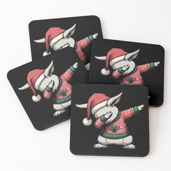 Item preview, Dabbing Bunny with Santa Hat designed and sold by HeadTurningArt.