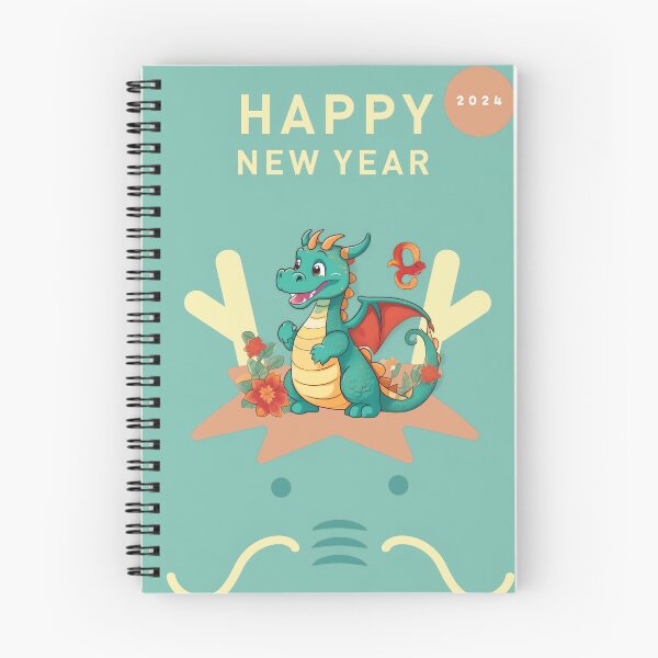 Artikelvorschau, 2024 Drache: Neujahrsgrüße illustriert entworfen und verkauft von EnjoYarty.