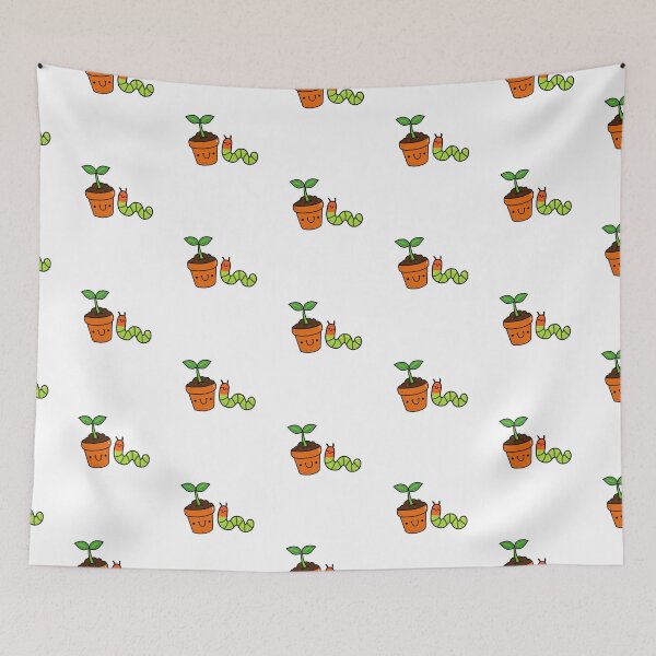 Item preview, Kawaii Caterpillar and Potted Plant designed and sold by kawaiilife.