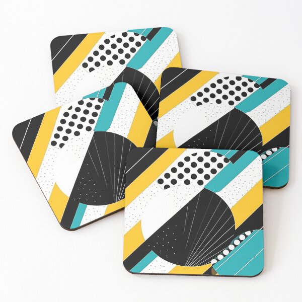 Item preview, Radiant Abstract: Dynamic Black, White, Yellow, and Teal Design designed and sold by PaintbrushPlace.