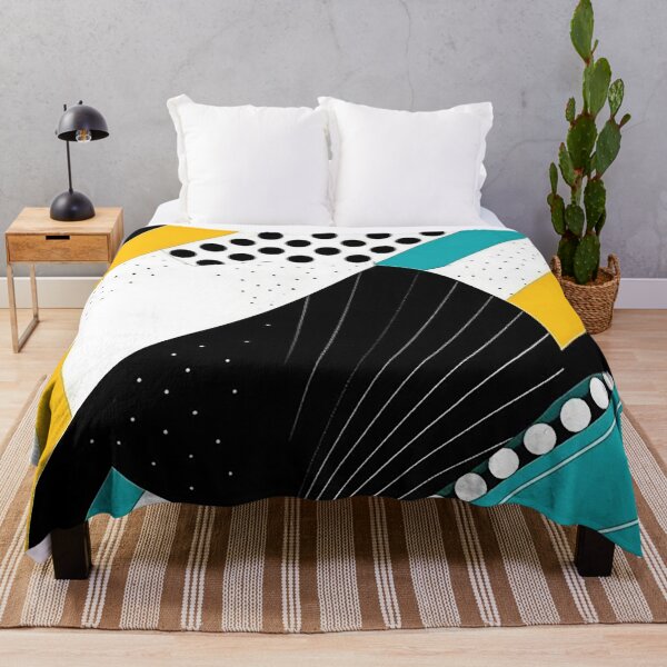 Item preview, Radiant Abstract: Dynamic Black, White, Yellow, and Teal Design designed and sold by PaintbrushPlace.